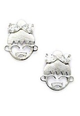 exquisite itty-bitty cz small girl white gold earrings for babies and kids